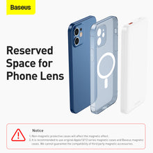 Заредете изображение във визуализатора на галерията – Baseus Power Bank 10000mAh magnetic with induction charging - USB + Type C - QC 3.0 PD 3.0 20W (PPMT-02) white
