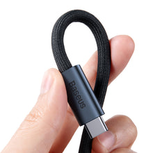 Заредете изображение във визуализатора на галерията – Baseus Cable Flash Series - Type C to Type C - USB4 100W 1 metre (CASS010014) dark grey
