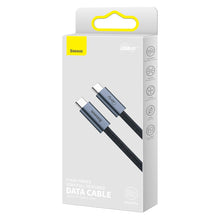 Заредете изображение във визуализатора на галерията – Baseus Cable Flash Series - Type C to Type C - USB4 100W 1 metre (CASS010014) dark grey
