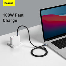 Заредете изображение във визуализатора на галерията – Baseus Cable Flash Series - Type C to Type C - USB4 100W 1 metre (CASS010014) dark grey
