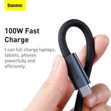 Заредете изображение във визуализатора на галерията – Baseus Cable Flash Series - Type C to Type C - USB4 100W 1 metre (CASS010014) dark grey
