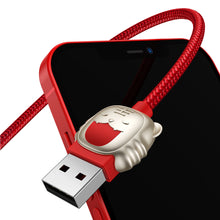 Заредете изображение във визуализатора на галерията – Baseus Cable Year of the Tiger 3 in 1 - USB to Type C, Lightning, Micro USB - 3,5A 1,2 metres (CASX010009) red
