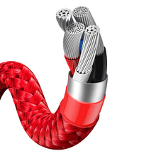 Заредете изображение във визуализатора на галерията – Baseus Cable Year of the Tiger 3 in 1 - USB to Type C, Lightning, Micro USB - 3,5A 1,2 metres (CASX010009) red
