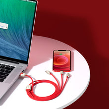 Заредете изображение във визуализатора на галерията – Baseus Cable Year of the Tiger 3 in 1 - USB to Type C, Lightning, Micro USB - 3,5A 1,2 metres (CASX010009) red
