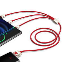 Заредете изображение във визуализатора на галерията – Baseus Cable Year of the Tiger 3 in 1 - USB to Type C, Lightning, Micro USB - 3,5A 1,2 metres (CASX010009) red
