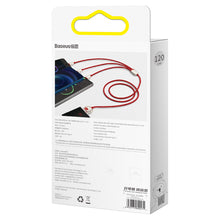 Заредете изображение във визуализатора на галерията – Baseus Cable Year of the Tiger 3 in 1 - USB to Type C, Lightning, Micro USB - 3,5A 1,2 metres (CASX010009) red
