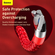 Заредете изображение във визуализатора на галерията – Baseus Cable Year of the Tiger 3 in 1 - USB to Type C, Lightning, Micro USB - 3,5A 1,2 metres (CASX010009) red
