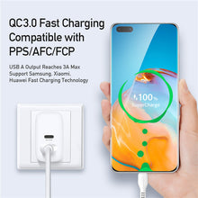 Заредете изображение във визуализатора на галерията – Wall charger Dux Ducis C70 - USB + Type C - PD 20W QC 3.0 18W 3A white
