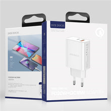 Заредете изображение във визуализатора на галерията – Wall charger Dux Ducis C70 - USB + Type C - PD 20W QC 3.0 18W 3A white
