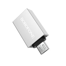 Заредете изображение във визуализатора на галерията – Borofone Adapter BV2 OTG - USB to Micro USB - silver
