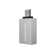 Заредете изображение във визуализатора на галерията – Borofone Adapter BV2 OTG - USB to Micro USB - silver
