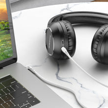 Заредете изображение във визуализатора на галерията – Borofone Cable BL10 - jack 3,5mm to jack 3,5mm - angled 2 metres white
