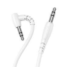 Заредете изображение във визуализатора на галерията – Borofone Cable BL10 - jack 3,5mm to jack 3,5mm - angled 2 metres white
