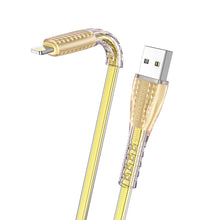 Заредете изображение във визуализатора на галерията – Borofone Cable BU31 Clear Shadow Jelly - USB to Lightning - 2,4A 1 metre gold
