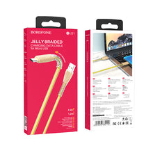 Заредете изображение във визуализатора на галерията – Borofone Cable BU31 Clear Shadow Jelly - USB to Micro USB - 2,4A 1 metre gold
