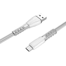 Заредете изображение във визуализатора на галерията – Borofone Cable BU31 Clear Shadow Jelly - USB to Micro USB - 2,4A 1 metre silver
