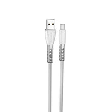 Заредете изображение във визуализатора на галерията – Borofone Cable BU31 Clear Shadow Jelly - USB to Micro USB - 2,4A 1 metre silver
