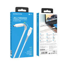 Заредете изображение във визуализатора на галерията – Borofone Cable BU31 Clear Shadow Jelly - USB to Micro USB - 2,4A 1 metre silver
