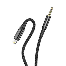 Заредете изображение във визуализатора на галерията – Borofone Cable BL7 - jack 3,5mm to Lightning - 1 metre black
