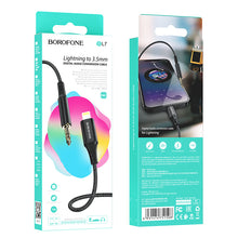 Заредете изображение във визуализатора на галерията – Borofone Cable BL7 - jack 3,5mm to Lightning - 1 metre black
