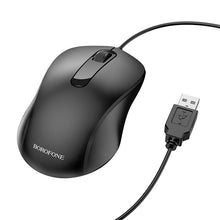 Заредете изображение във визуализатора на галерията – Borofone Computer mouse BG4 Business wired optical 1000DPI black
