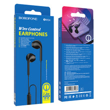 Заредете изображение във визуализатора на галерията – Borofone Earphones BM54 Maya with microphone black
