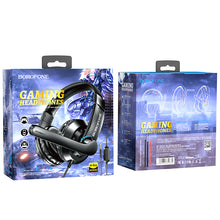 Заредете изображение във визуализатора на галерията – Borofone Headphones BO102 Amusement gaming with microphone black
