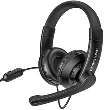 Заредете изображение във визуализатора на галерията – Borofone Headphones BO102 Amusement gaming with microphone black
