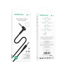 Заредете изображение във визуализатора на галерията – Borofone Cable BL10 - jack 3,5mm to jack 3,5mm - angled 1 metre black

