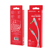 Заредете изображение във визуализатора на галерията – Borofone Cable BL4 - jack 3,5mm to jack 3,5mm - angled 2 metres grey
