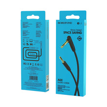 Заредете изображение във визуализатора на галерията – Borofone Cable BL4 - jack 3,5mm to jack 3,5mm - angled 2 metres black
