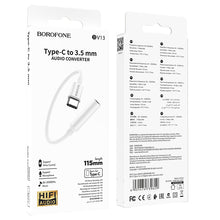 Заредете изображение във визуализатора на галерията – Borofone Adapter BV13 Audio - Type C to jack 3,5mm - white
