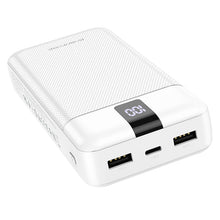 Заредете изображение във визуализатора на галерията – Borofone Power Bank 20000mAh BJ20A Mobile - 2xUSB - with 3 in 1 Micro USB, Type C, Lightning cable white
