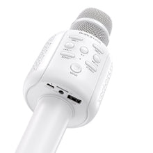 Заредете изображение във визуализатора на галерията – Borofone Karaoke Microphone Bluetooth BF1 Rhyme white
