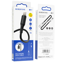 Заредете изображение във визуализатора на галерията – Borofone Cable BX47 Coolway - USB to Lightning - 2,4A 1 metre black

