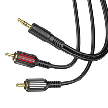 Заредете изображение във визуализатора на галерията – Borofone Cable BL11 - jack 3,5mm to 2x RCA (cinch) - 1,5 metres black
