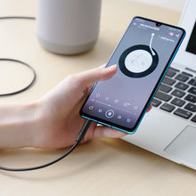 Заредете изображение във визуализатора на галерията – Borofone Cable BL5 - jack 3,5mm to jack 3,5mm - angled with microphone 1 metre black

