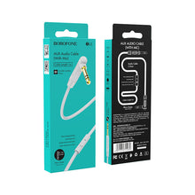 Заредете изображение във визуализатора на галерията – Borofone Cable BL5 - jack 3,5mm to jack 3,5mm - angled with microphone 1 metre grey
