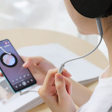 Заредете изображение във визуализатора на галерията – Borofone Cable BL5 - jack 3,5mm to jack 3,5mm - angled with microphone 1 metre grey
