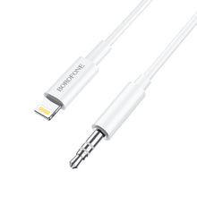 Заредете изображение във визуализатора на галерията – Borofone Cable BL9 - jack 3,5mm to Lightning - 1 metre white
