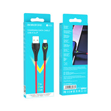 Заредете изображение във визуализатора на галерията – Borofone Cable BX65 Bright - USB to Lightning - 2A 1 metre red

