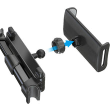 Заредете изображение във визуализатора на галерията – Car holder telescopic, headrest mount 4-11 inches black-red
