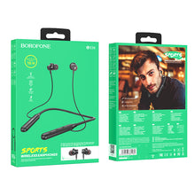 Заредете изображение във визуализатора на галерията – Borofone Sports earphones BE56 Powerful bluetooth black
