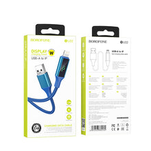 Заредете изображение във визуализатора на галерията – Borofone Cable BU32 Exclusive - USB to Lightning - 2,4A 1,2 metres blue
