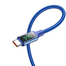 Заредете изображение във визуализатора на галерията – Borofone Cable BU32 Exclusive - Type C to Type C - PD 100W 3A 1,2 metres blue
