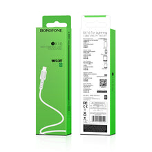 Заредете изображение във визуализатора на галерията – Borofone Cable BX16 Easy - USB to Lightning - 2A 1 metre white
