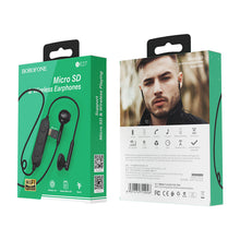 Заредете изображение във визуализатора на галерията – Borofone Sports earphones BE27 Cool Song bluetooth black
