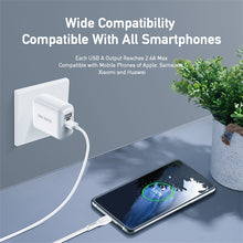 Заредете изображение във визуализатора на галерията – Wall charger Dux Ducis C10 - 2xUSB - 12W 2,4A white
