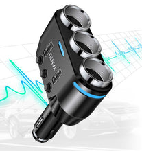Заредете изображение във визуализатора на галерията – Car Cigarette Lighter Socket Splitter B39 Type A - 3 sockets + 2xUSB - 3,1A
