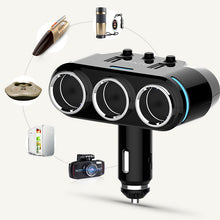 Заредете изображение във визуализатора на галерията – Car Cigarette Lighter Socket Splitter B39 Type A - 3 sockets + 2xUSB - 3,1A
